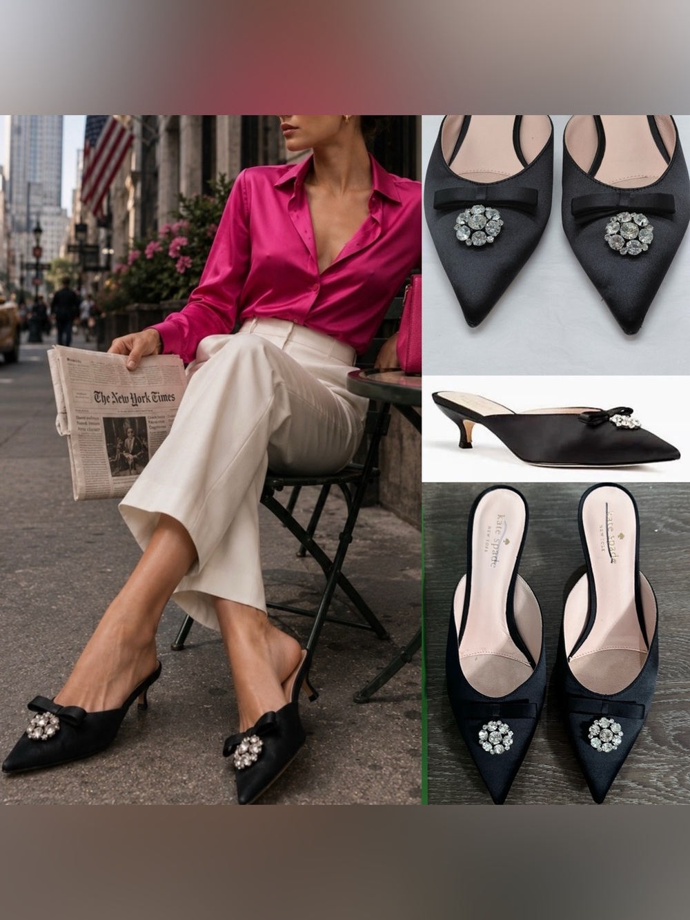 Kate Spade Darlene Satin Kitten
Heels elegant cocktail slide shoes Size 7.5